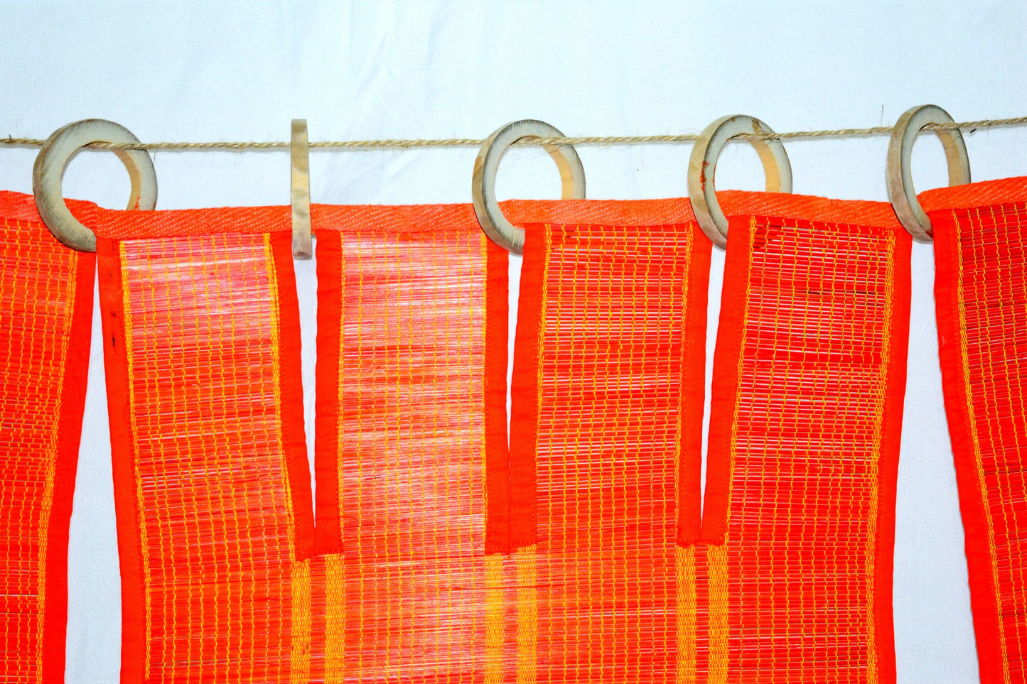 3 PANEL BAMBOO CURTAINS ORANGE