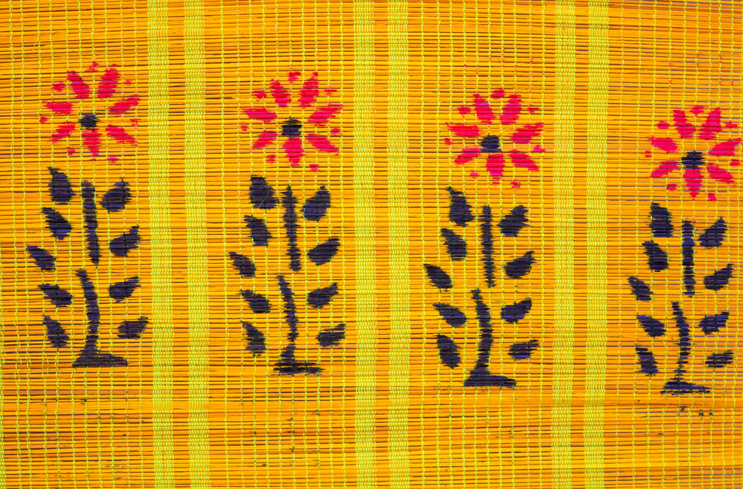 3 PANEL BAMBOO CURTAINS YELLOW