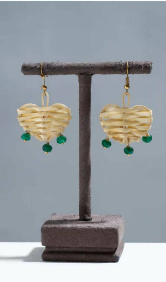 Bamboo Heart Earrings