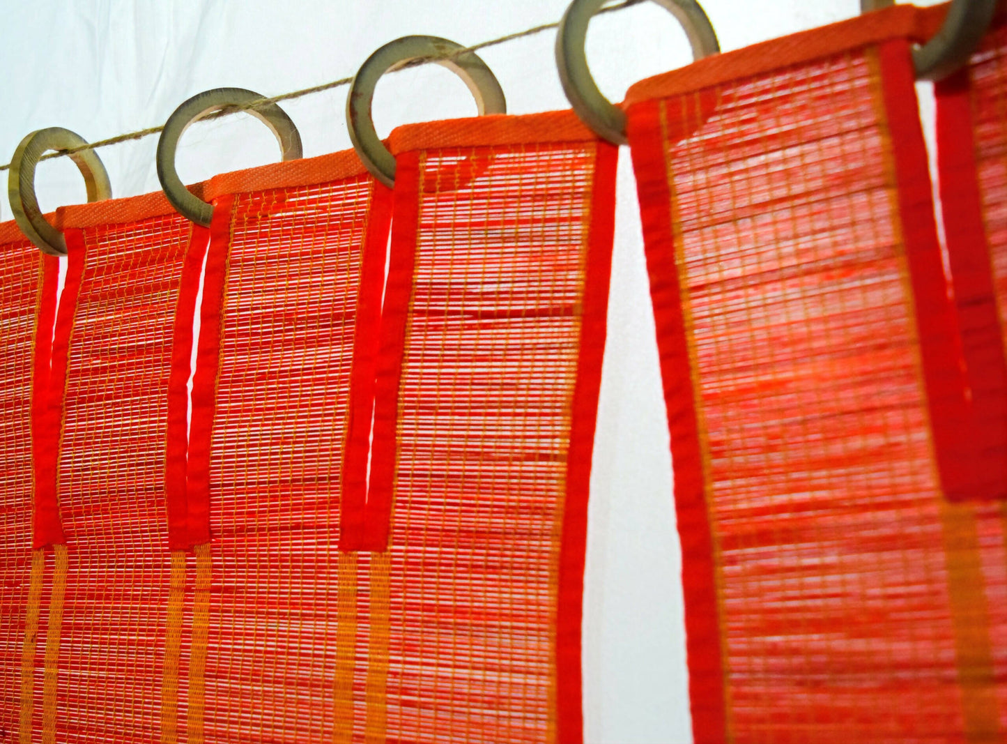 3 PANEL BAMBOO CURTAINS ORANGE